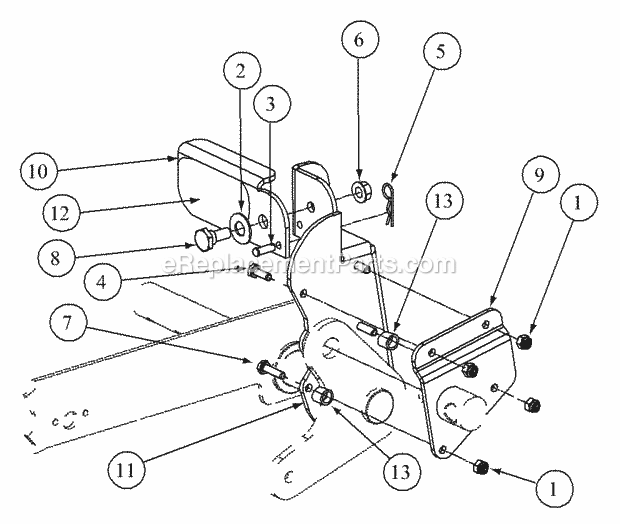 Optional And Standard Foot Pedal Deck Lift Diagram and Parts List for 3648 53AB5D4M100 Cub Cadet Lawn Mower